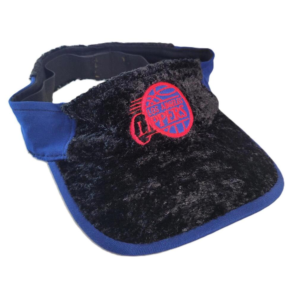 LA Clippers Plush Visor Black Blue Elastic Band NBA - NEW
